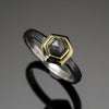 raw diamond ring in 18K and sterling silver