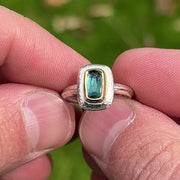 Blue-green tourmaline ring made from shipwreck treasure