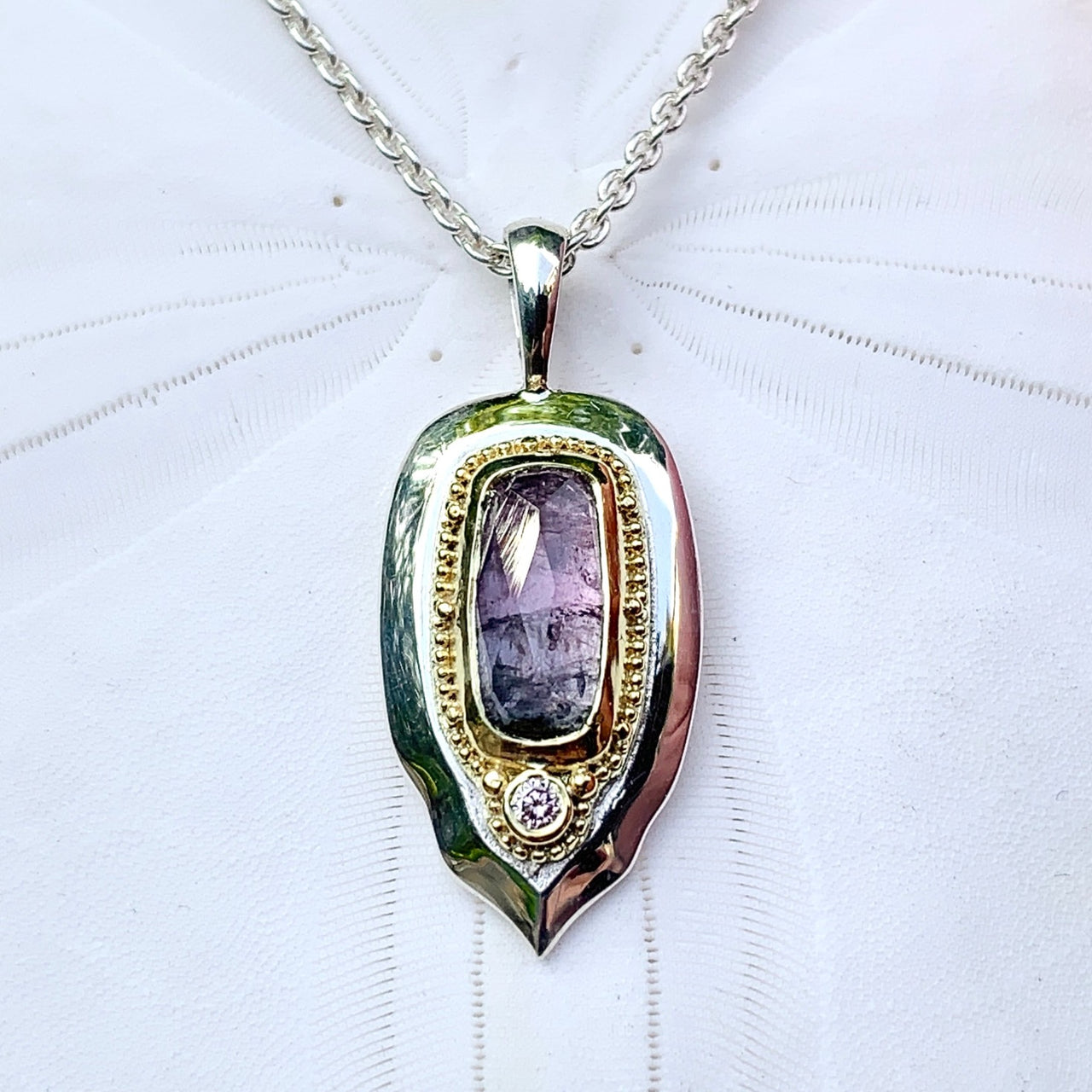 Granulated Bi-Color Tourmaline Pendant