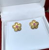 Pink sapphire flower earrings